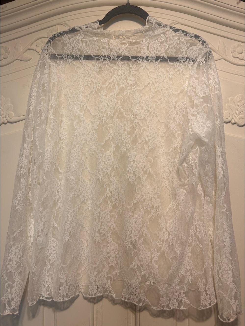 NWOT Jade by Jane Sheer White Lace Long Sleeve Blouse - Picture 2 of 4